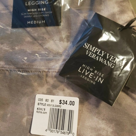 Simply Vera Vera Wang Gray High-Waisted Leggings - Picture 2 of 4